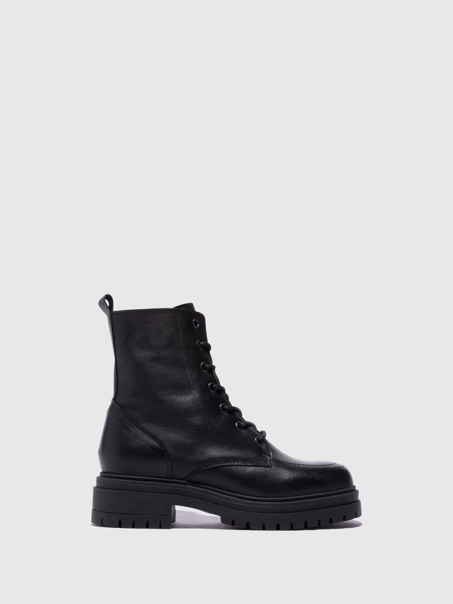 Black Lace-up Ankle Boots