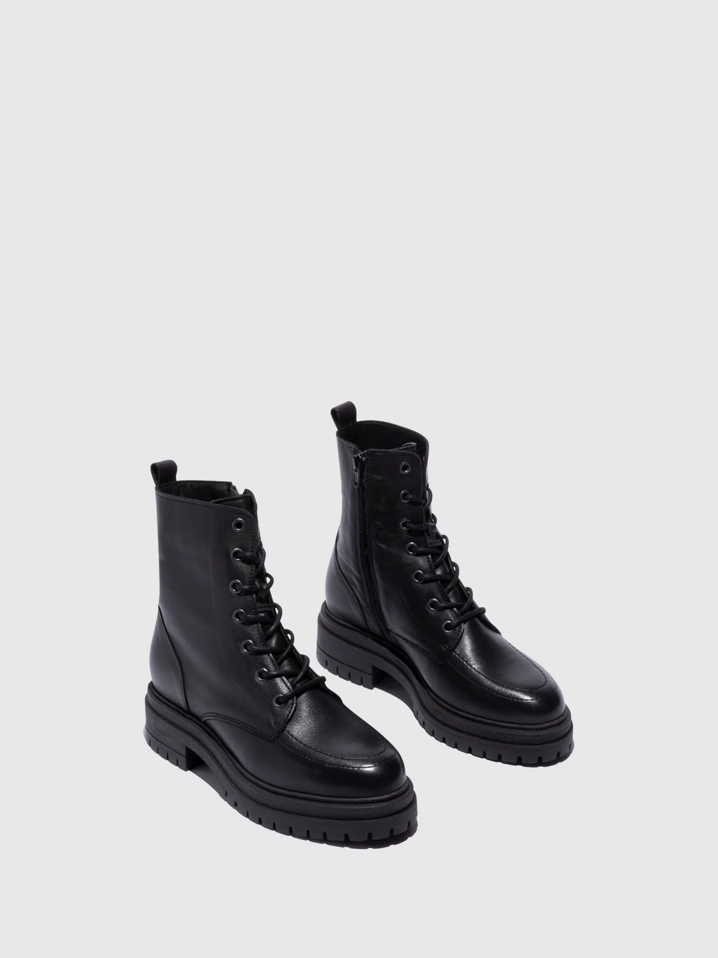 Black Lace-up Ankle Boots