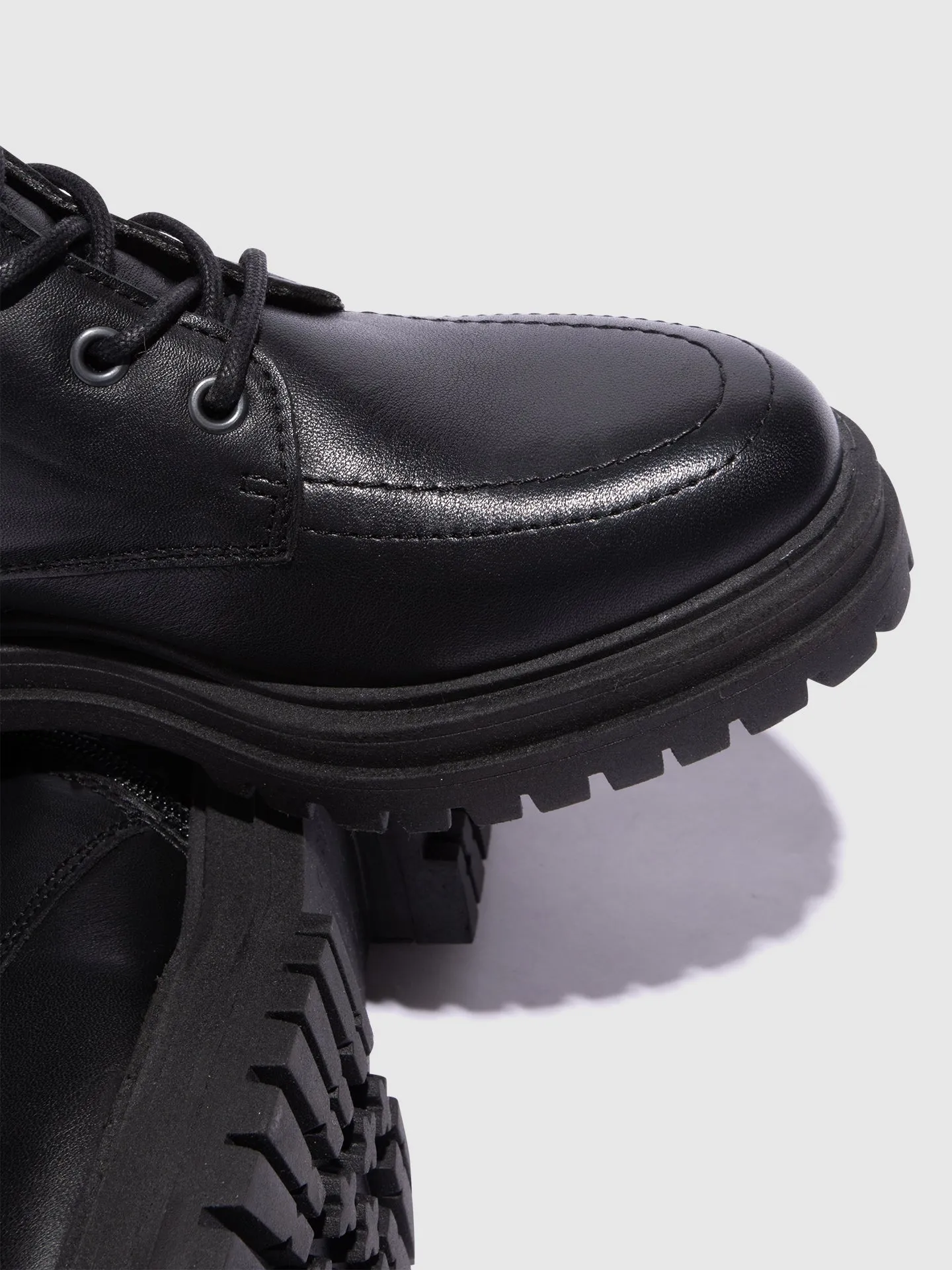 Black Lace-up Ankle Boots